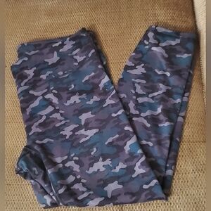Fabletics Camouflage Leggings - Blue and Gray